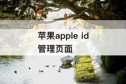 苹果apple id管理页面